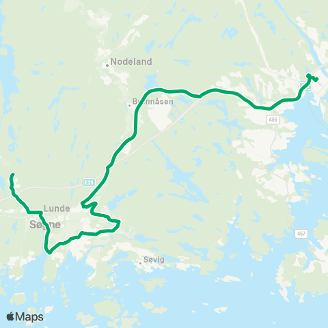 AKT - Agder kollektivfrafikk Skoleskyss Søgne - Samfundets Skole map