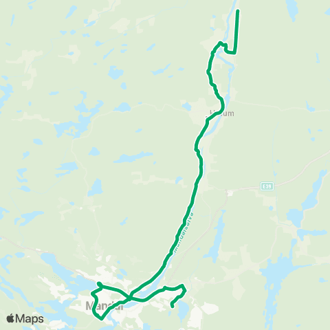AKT - Agder kollektivfrafikk Skoleskyss Skoleruter Vassm. / Furul. / Holum map