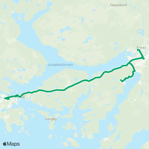 AKT - Agder kollektivfrafikk Skoleskyss Skolerute Berge / Årnes / Lyngdal map