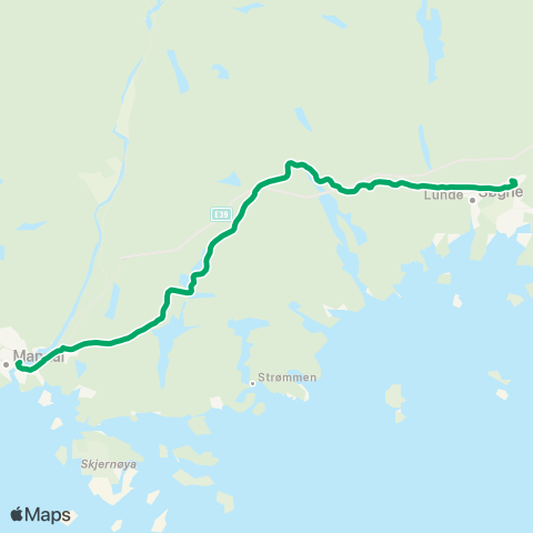AKT - Agder kollektivtrafikk Svipp Mandal - Tangvall map