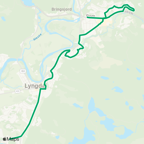 AKT - Agder kollektivtrafikk Oftebro - Romskogen map