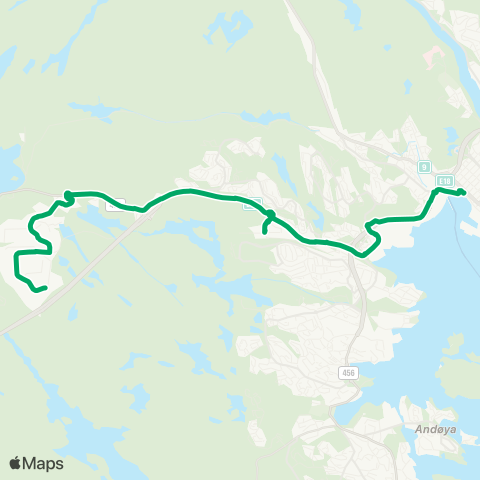 AKT - Agder kollektivtrafikk Kristiansand - Mjåvann map