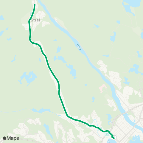 AKT - Agder kollektivtrafikk Gangdalen-Kristiansand map