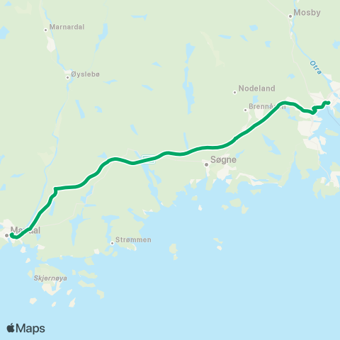 AKT - Agder kollektivtrafikk Mandal map