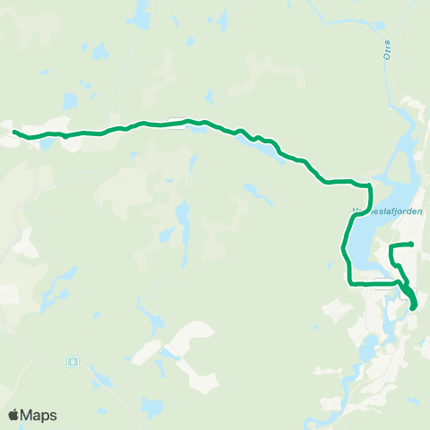 AKT - Agder kollektivfrafikk Skoleskyss Skarpengland - Vennesla map