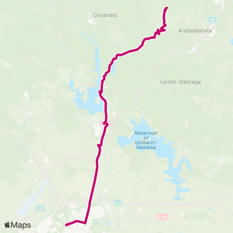 AlavaBus Vitoria-Gasteiz ↔ Aramaio map