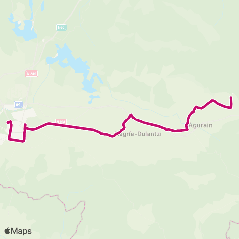 AlavaBus Vitoria-Gasteiz ↔ Alegria-Dulantzi ↔ Araia map
