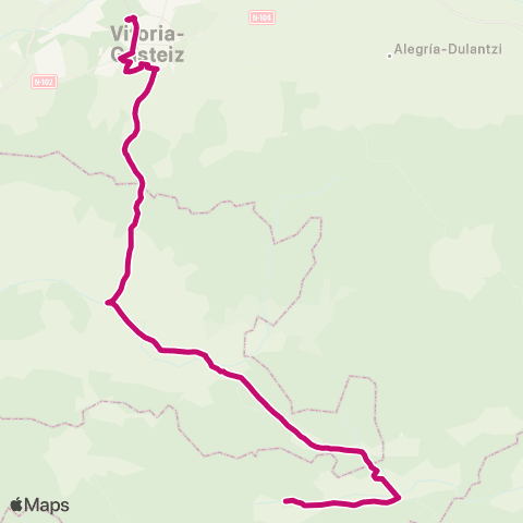 AlavaBus Vitoria-Gasteiz ↔ Lagran map
