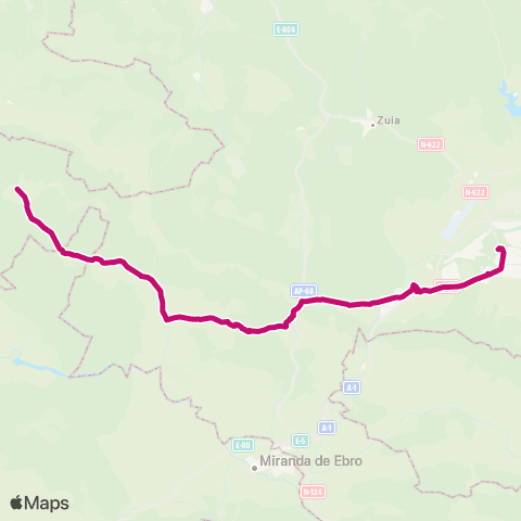 AlavaBus Vitoria-Gasteiz ↔ Nanclares-Langraiz ↔ Boveda map
