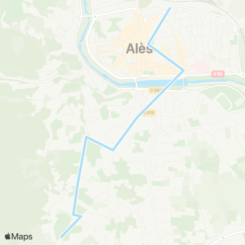 Ales'Y Bas Bresis - Ales Gare routière map