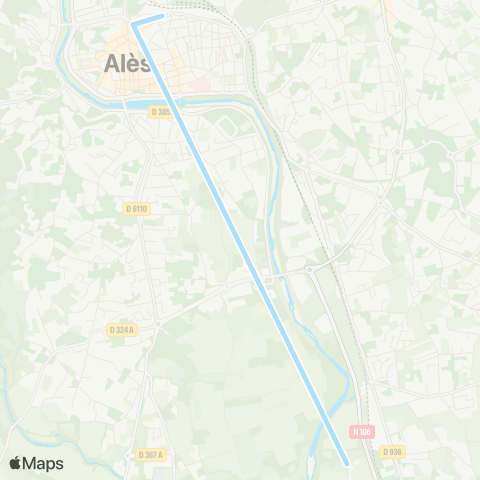 Ales'Y TAD la Legue St Hilaire - Ales Gare rout. map