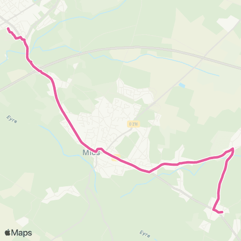 Alégo Mios École de Lillet - Biganos Gare Sud map