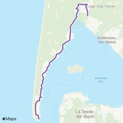 Alégo Lège Cap Ferret la Pointe - Arès-Lège PEI map