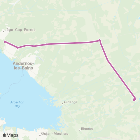 Alégo Arès-Lège PEI - Marcheprime Gare map