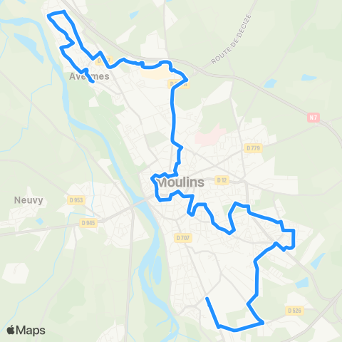 Aléo Portes de l'Allier - Pl. Jean Moulin - Gare SNCF - Étoile map
