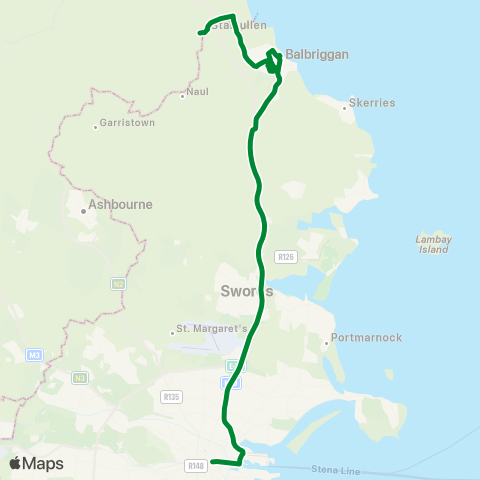 Balbriggan Express Stamullen - Dublin map