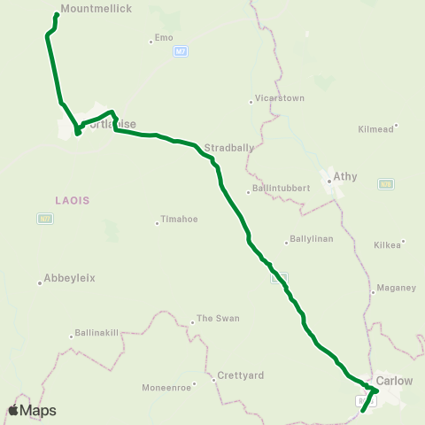 PJ Martley Mountmellick - Portlaoise - Carlow map
