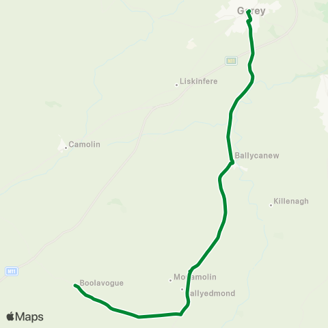 Matthew Whelan Mini Bus Hire Ballyedmond - Gorey map
