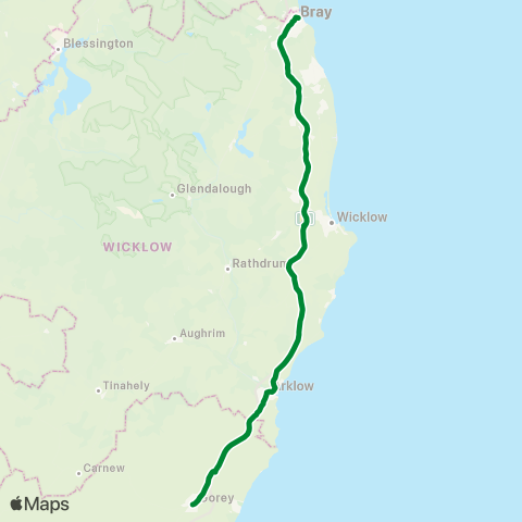 Gorey Coach & Bus Co. Ltd. Gorey - Bray map