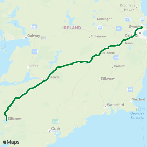 Flight Link Limited Killarney - Dublin Airport map