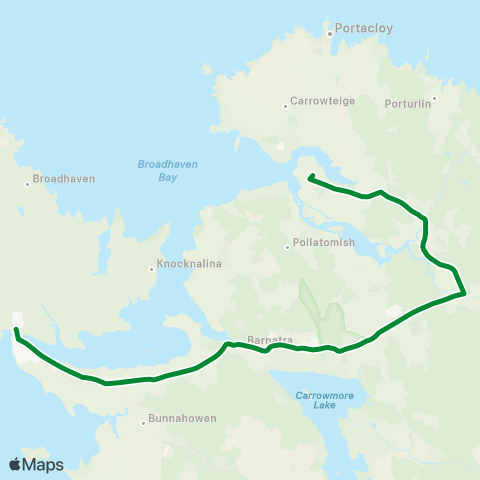 Corduff Travel Ros Dumhach - Béal An Mhuirthead map