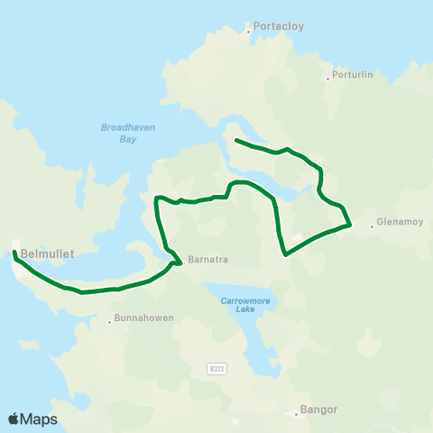 Corduff Travel Ros Dumhach - Béal An Mhuirthead map
