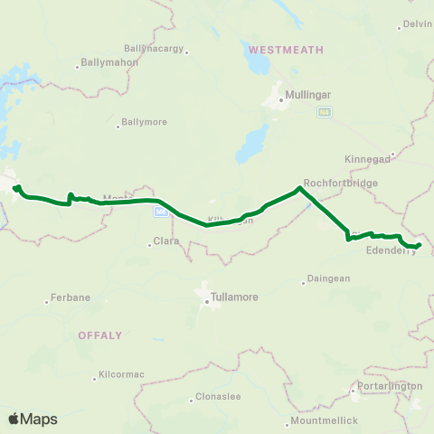 Walsh's Executive Travel Edenderry - Athlone map