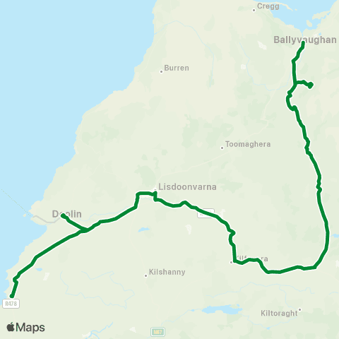 Burren and Cliffs Explorer Ballyvaughan - Cliffs of Moher map