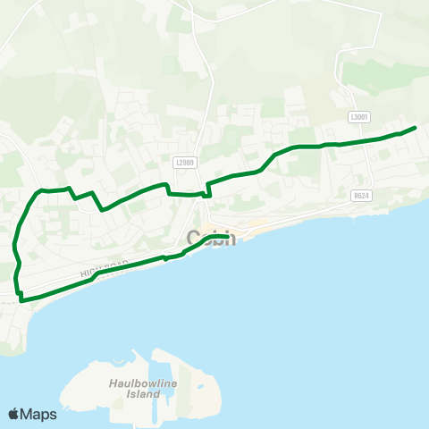 Barrys Coaches Cobh Town Service map