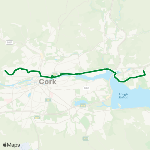 Barrys Coaches Hollyhill - Little Island map