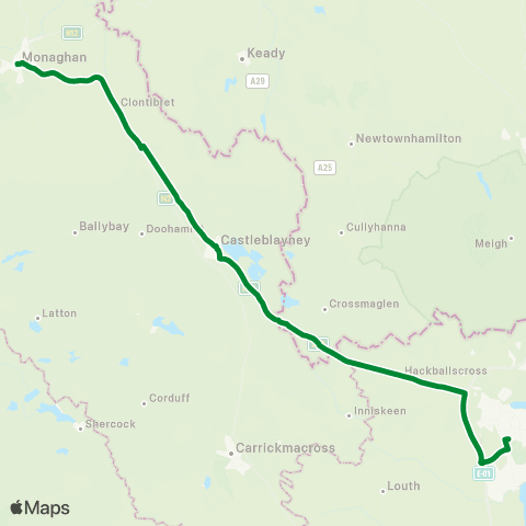 Eamon McEntee Monaghan - Dundalk map