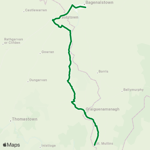 Barrow Bus Saint Mullin's - Bagenalstown map