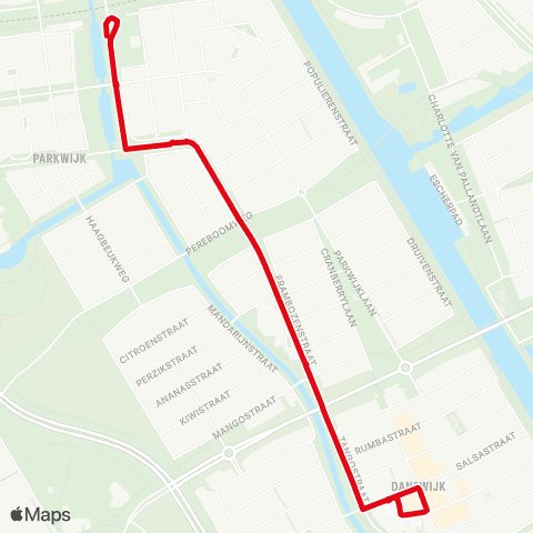 AllGo Lijn 805 PendelGo Danswijk - Station Parkwijk map