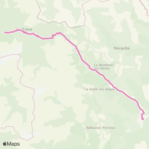 Altigo - Scolaires La Grave - Briançon map