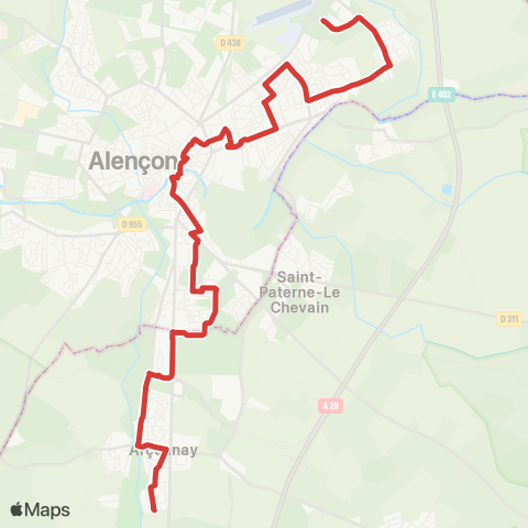 Altobus Cerisé Londeau - Arçonnay Golf map