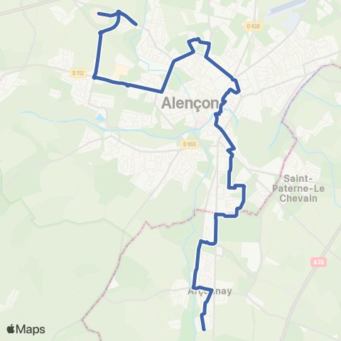 Altobus Pôle universitaire - Arçonnay Golf map