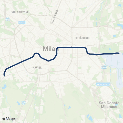 ATM Milano Linate Aeroporto - Dateo - San Babila - San Cristoforo FS map