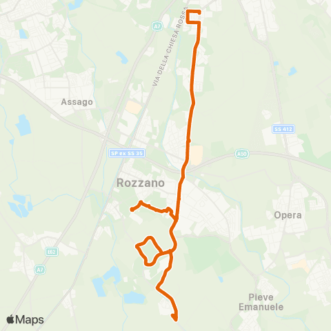 ATM Milano Basiglio - Abbiategrasso M2 map