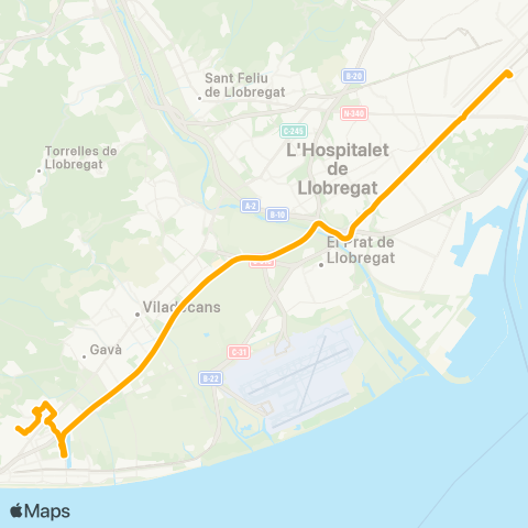 AMB Barcelona-Castelldefels map