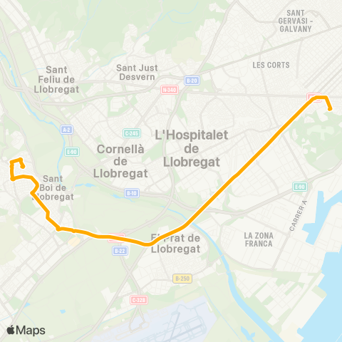 AMB Barcelona-St. Boi L. map