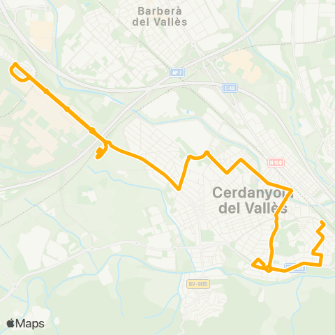 AMB Canaletes-Estació Rodalies Cerdanyola Universitat map