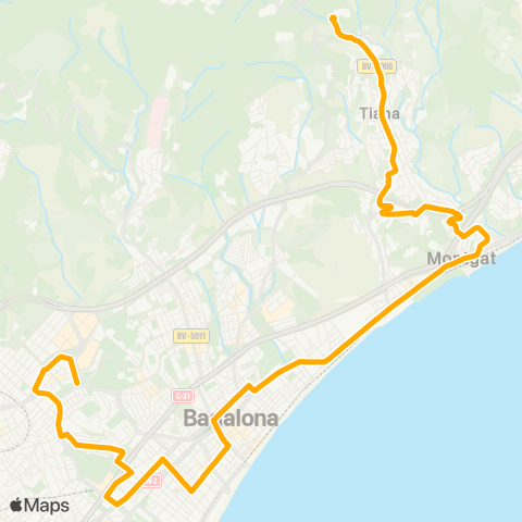 AMB Badalona-Tiana map