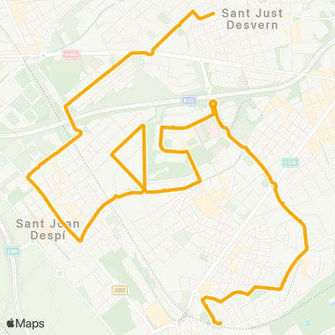 AMB Cornellà L.-St. Just D. map