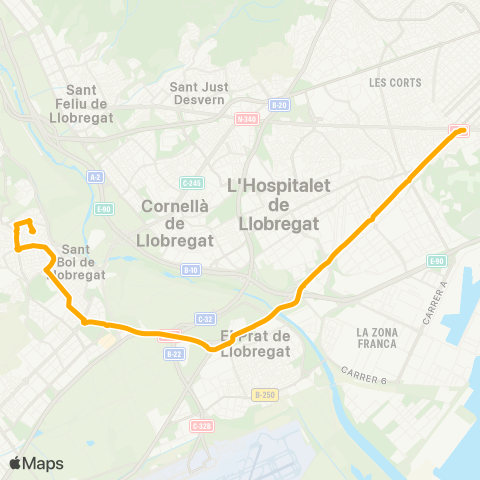 AMB Barcelona-St. Boi L. map