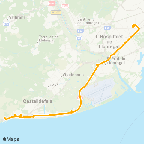 AMB Barcelona-Castelldefels map