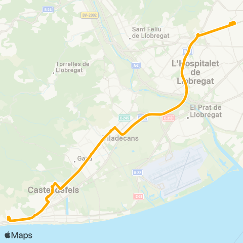 AMB Barcelona-Castelldefels map