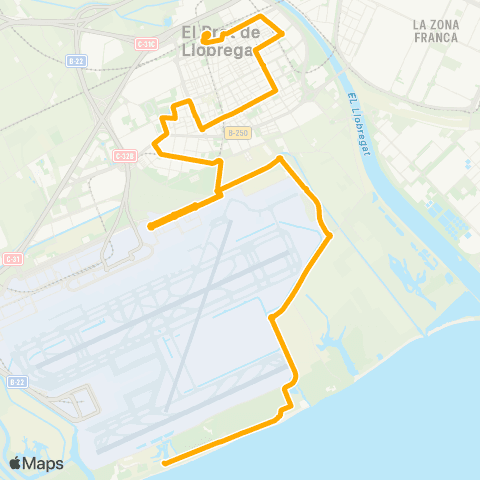 AMB Est. Rodalies-Platja map