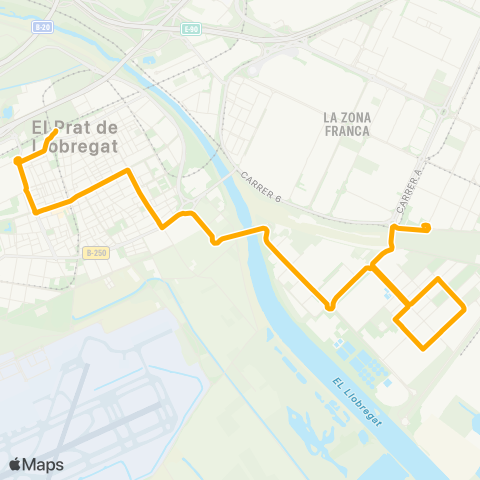 AMB El Prat De Llobregat (Estació Rodalies - Zal Prat) map