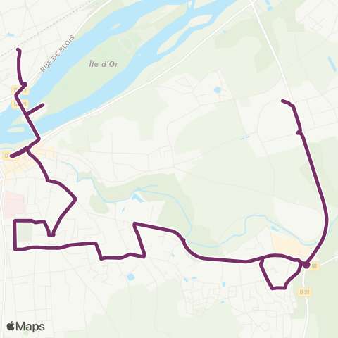 Le Bus d'Amboise Gare SNCF <> Pôle Emploi <> Nazelles map
