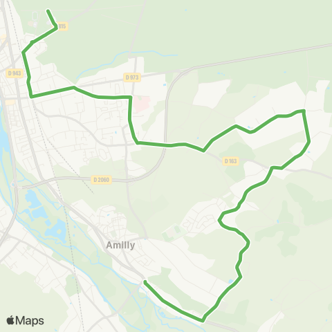 Amelys Amilly Gros Moulin / Montargis Lycée en forêt map
